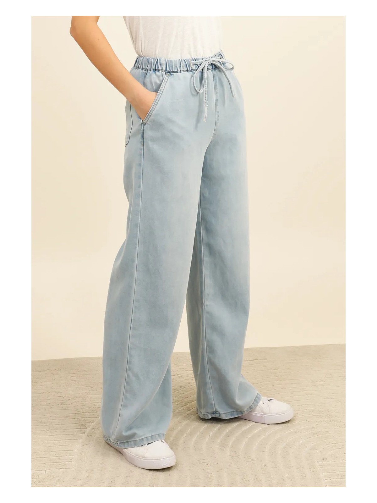 Pantalon large 100 % lyocell femme