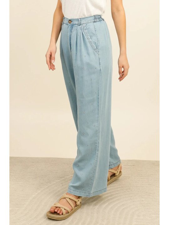Weit geschnittene Damenhose aus 100 % Lyocell