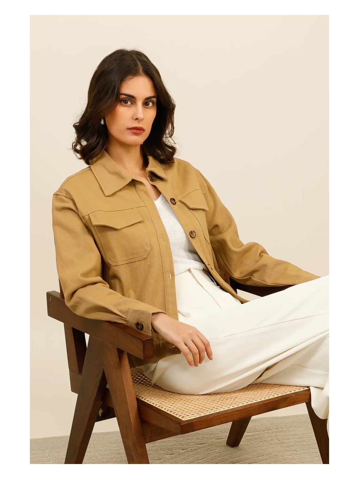 VESTE COURTE STYLE SAHARIENNE