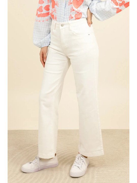 Damenjeans mit hohem Bund und weitem Bein