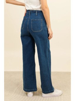 Jean Femme Taille Haute Coupe Large à Ceinture