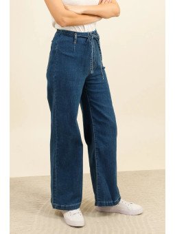 Jean Femme Taille Haute Coupe Large à Ceinture