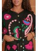 Bestickte Damenjacke mit Knopfleiste, 100 % Baumwolle