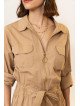 Women's 100% Cotton Zip-Up and Belted Jumpsuit