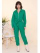 Damen-Jumpsuit aus 100 % Baumwolle mit Reißverschluss und Gürtel
