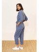 Damen-Jumpsuit aus 100 % Baumwolle mit Reißverschluss und Gürtel