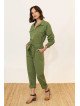 Combinaison Femme 100% Coton Zippée et Ceinturée