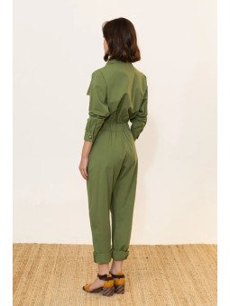 Combinaison Femme 100% Coton Zippée et Ceinturée