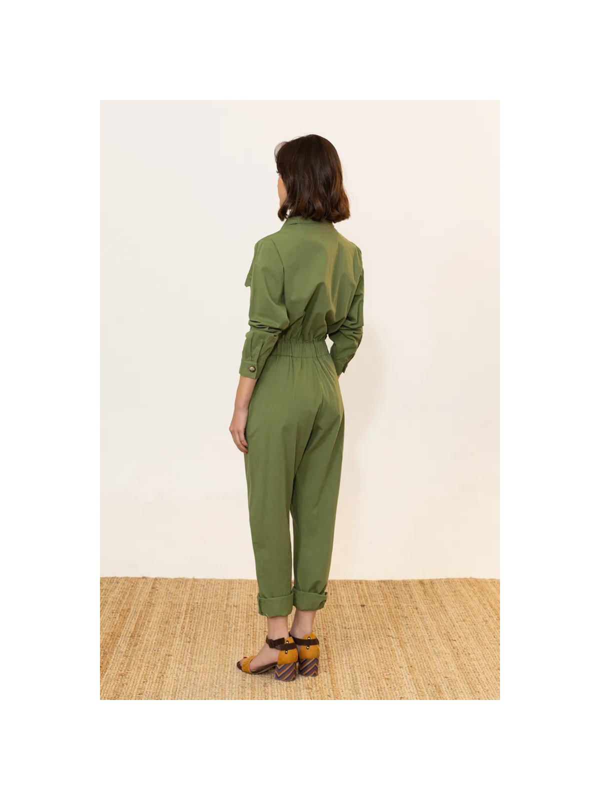 Combinaison Femme 100% Coton Zippée et Ceinturée