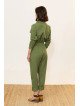 Women's 100% Cotton Zip-Up and Belted Jumpsuit