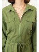 Combinaison Femme 100% Coton Zippée et Ceinturée