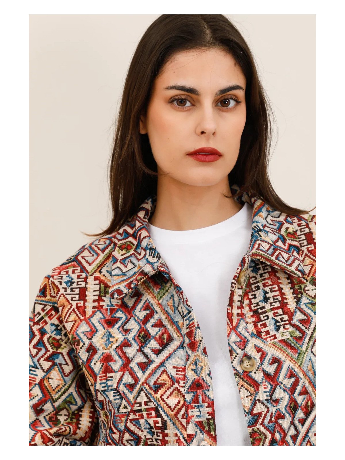 Veste courte femme en jacquard structuré
