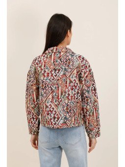 Veste courte femme en jacquard structuré
