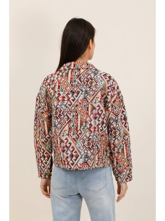 Veste courte femme en jacquard structuré