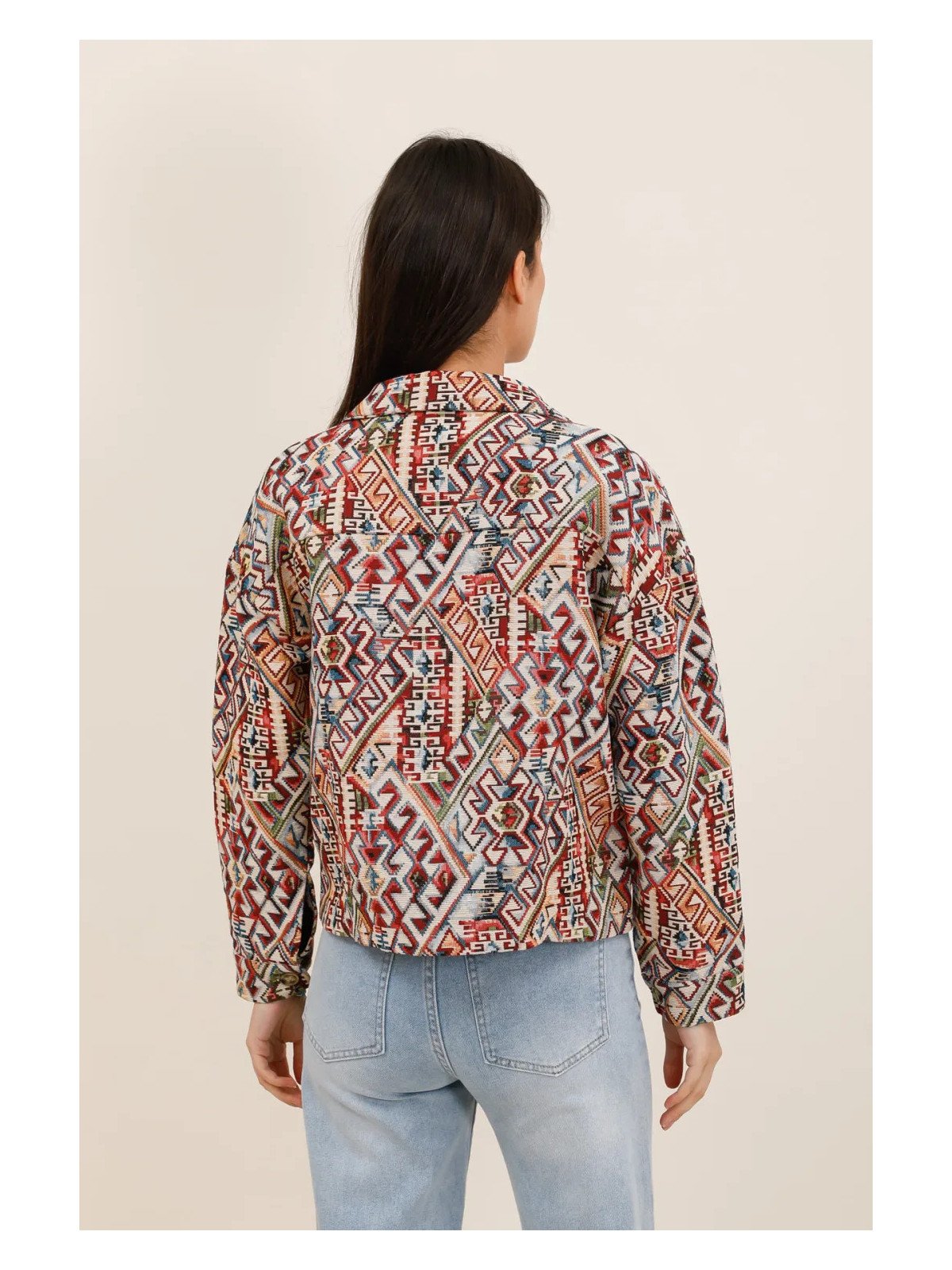 Veste courte femme en jacquard structuré