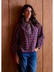 Women's loose-fitting blouse with a shirt collar and long sleeves