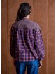 Women's loose-fitting blouse with a shirt collar and long sleeves