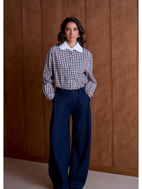 Chemise Femme à Col Volanté et Manches Longues