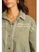 Women's Loose-Fitting Canvas Overshirt with Patch Pockets