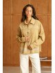 Locker sitzendes Damen-Canvas-Overshirt mit aufgesetzten Taschen