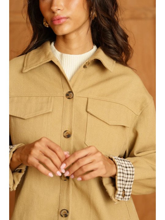 Damen-Canvasjacke mit Brusttaschen