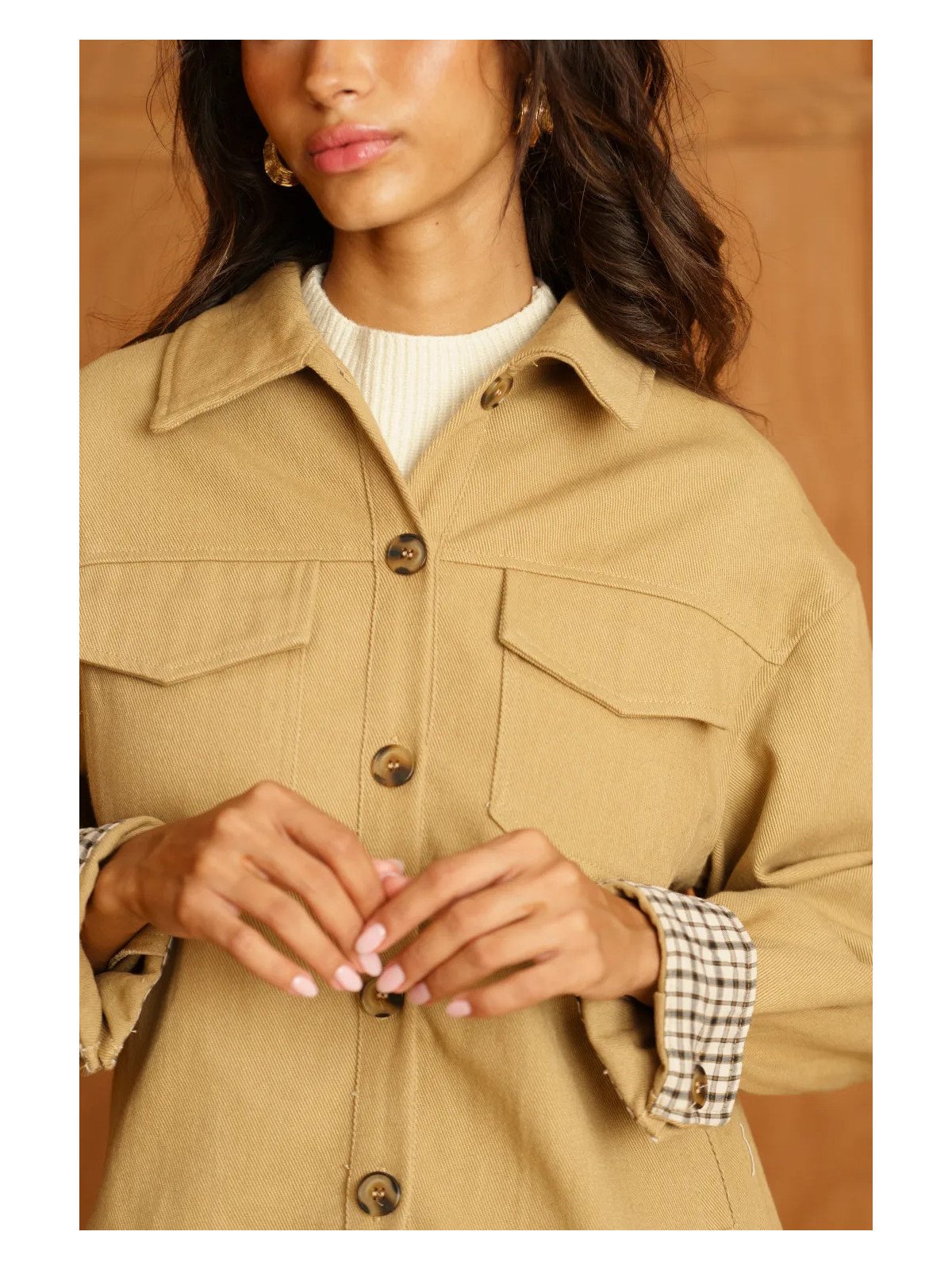 Damen-Canvasjacke mit Brusttaschen