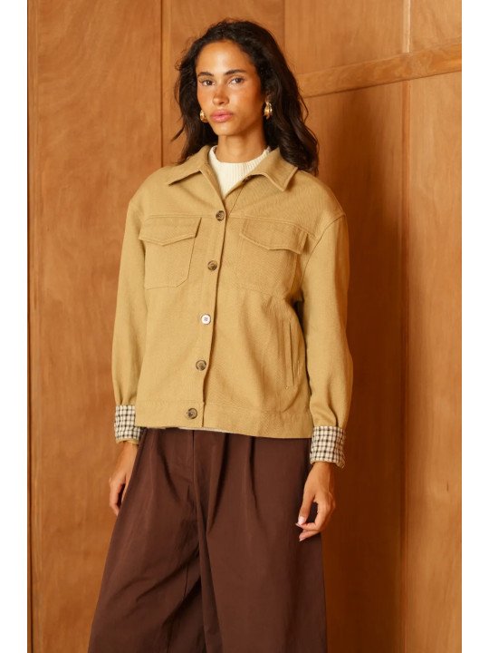 Women's Canvas Jacket with Chest Pockets