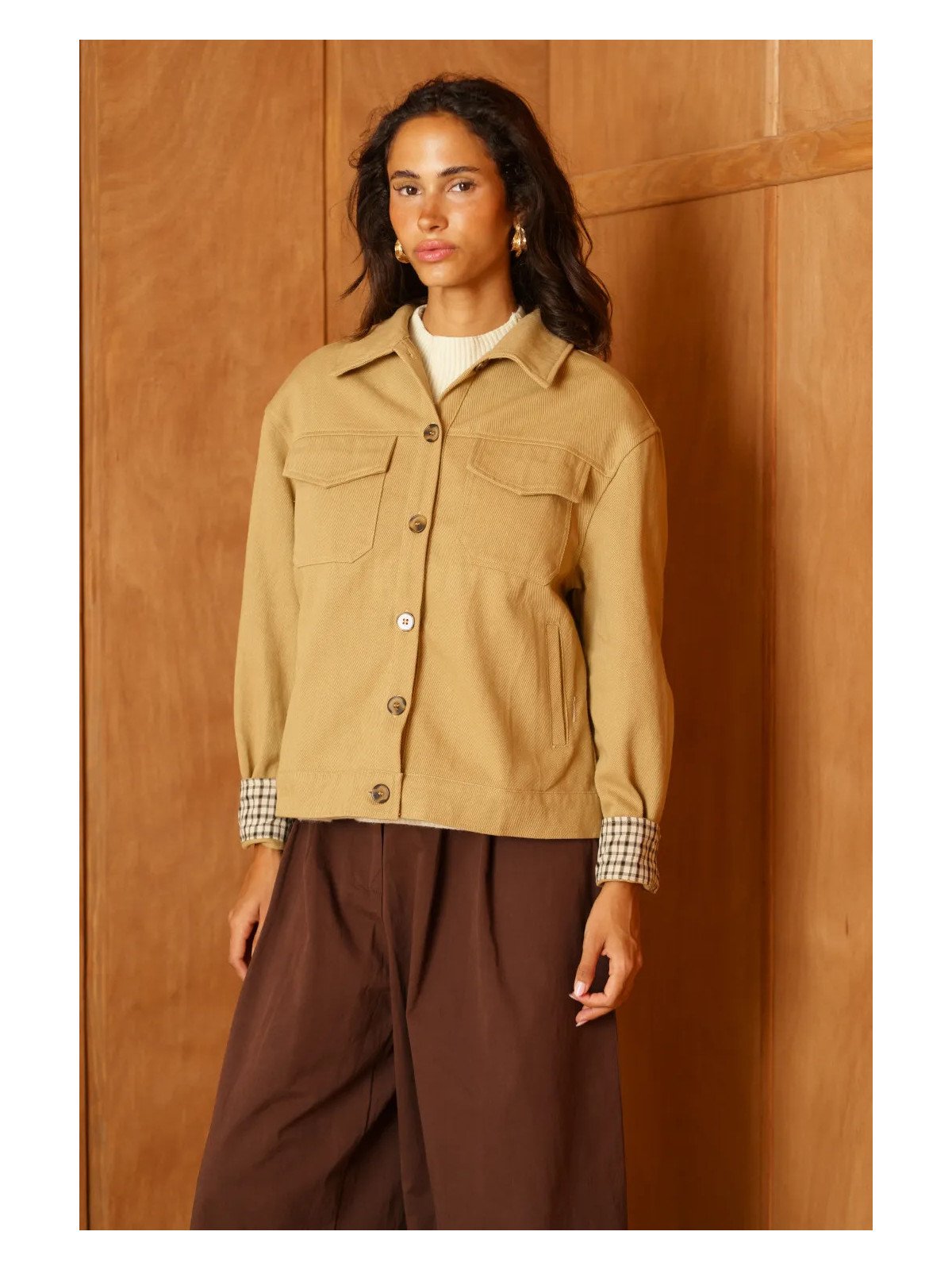 Women's Canvas Jacket with Chest Pockets