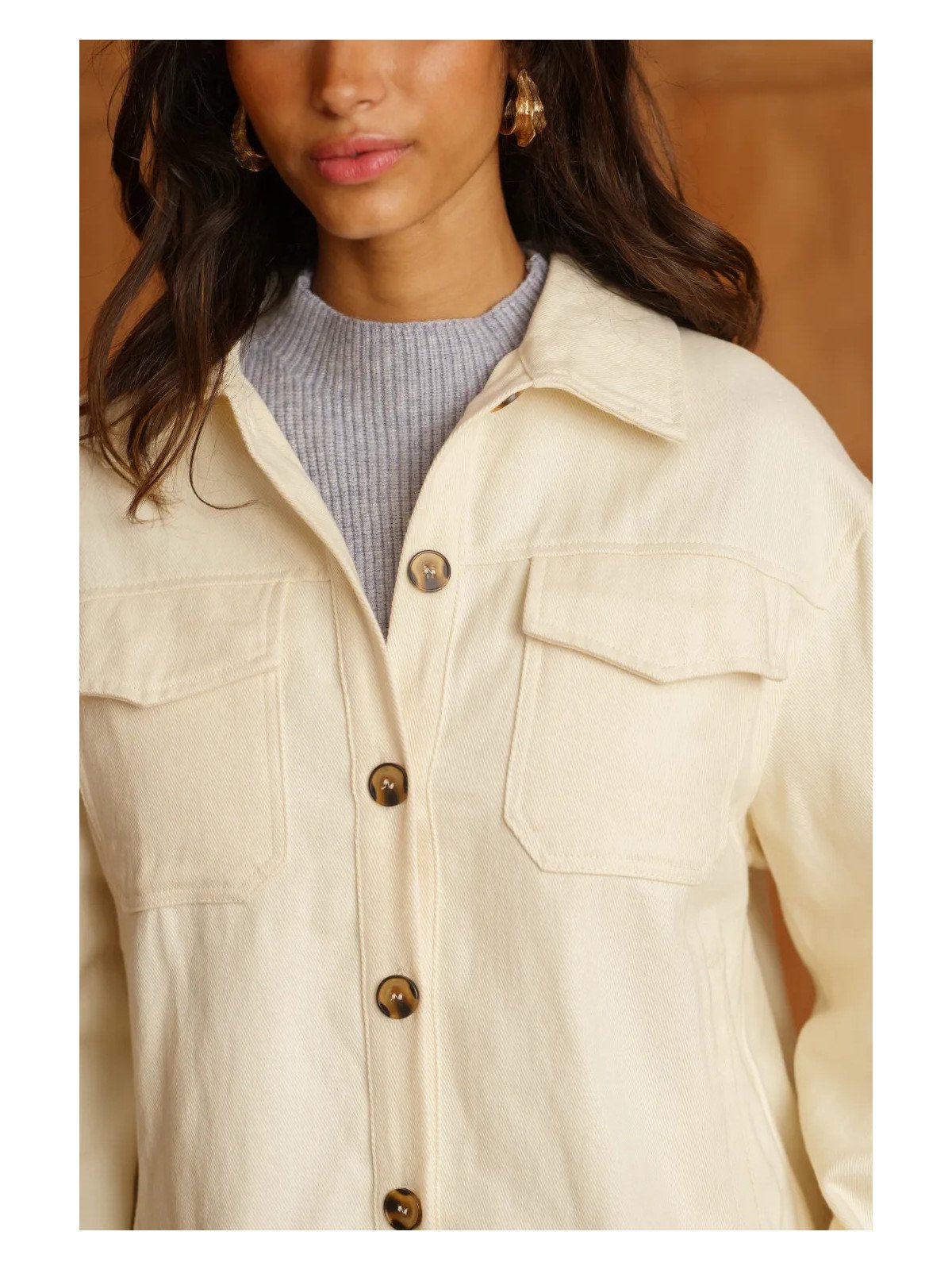 Women's Canvas Jacket with Chest Pockets