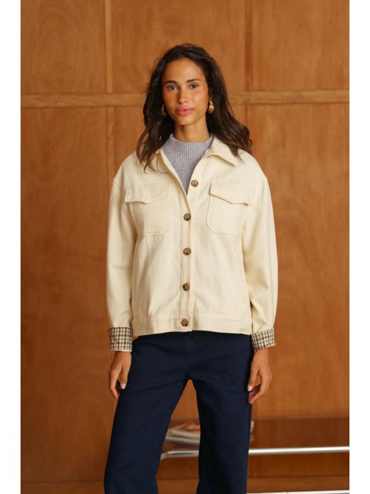 Damen-Canvasjacke mit Brusttaschen