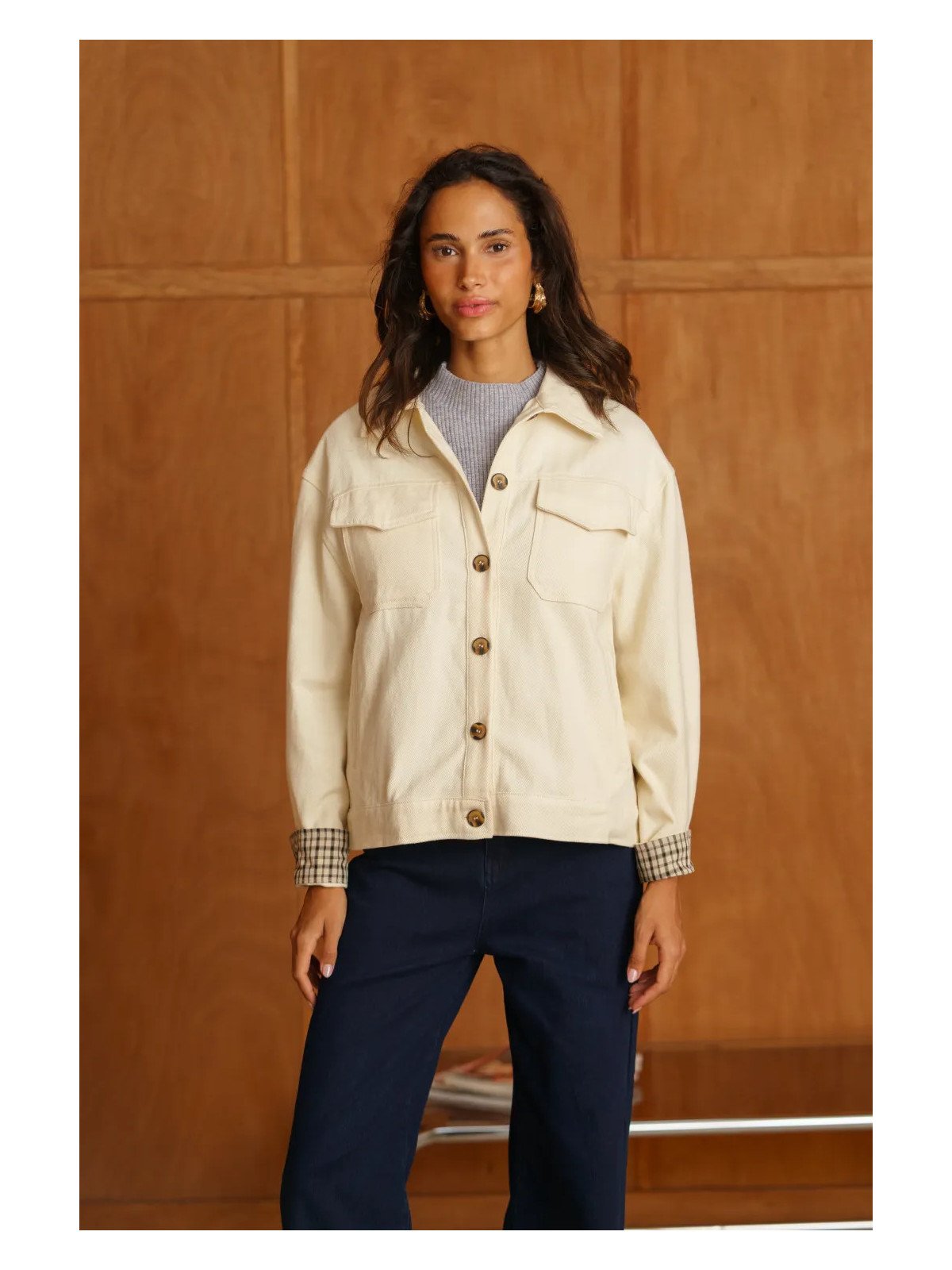 Damen-Canvasjacke mit Brusttaschen