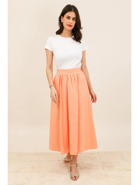 Women's High-Waisted Flared Maxi Skirt