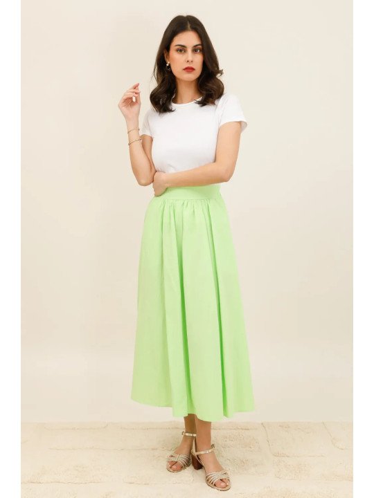 Women's High-Waisted Flared Maxi Skirt