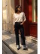 Women's High-Waisted Straight Jeans with Wide Turn-Ups