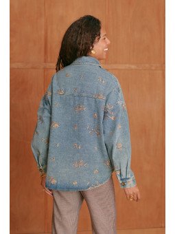 Surchemise brodée coupe ample femme