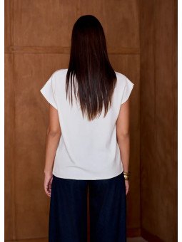 Pull Femme Col V à Manches Courtes
